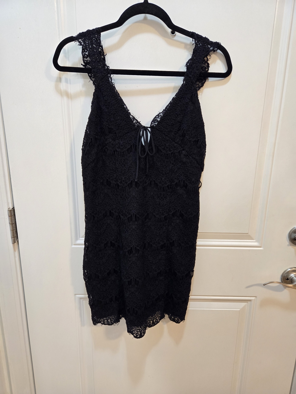 Intimately Free People Black Lace Mini Dress Slip Size M • Good